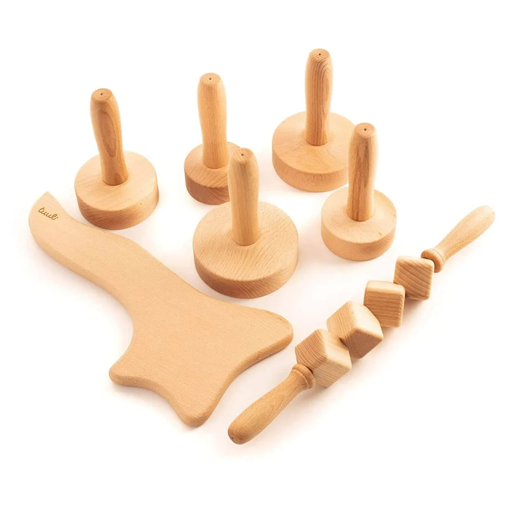 brazilian maderotherapy wooden set massager cup roller cellulite lymphatic drainage 310
