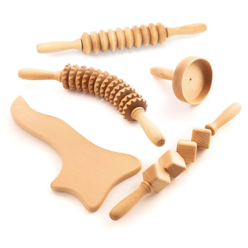 maderotherapy wooden set massager roller cellulite lymphatic drainage device swedish cup 703